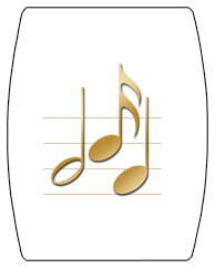 DAREC 382 WT GD Music Notes White Gold